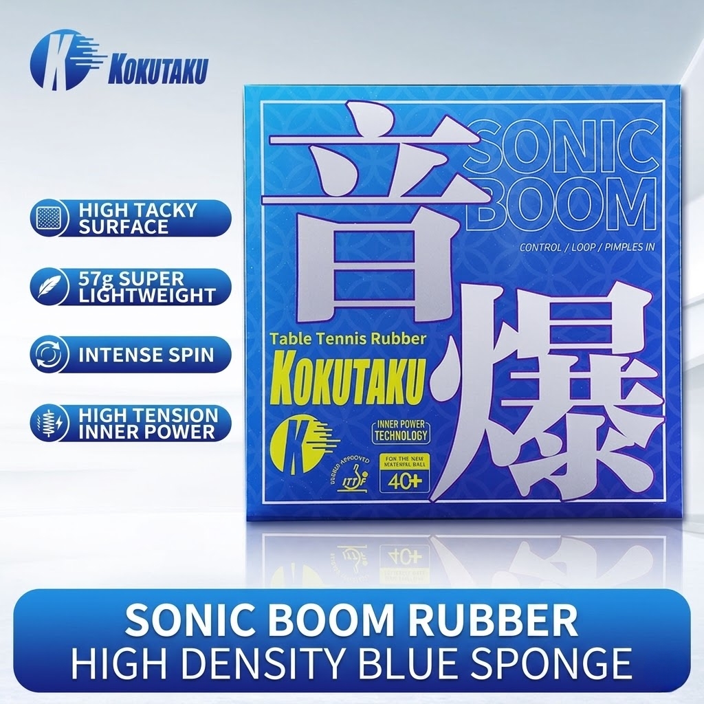 Table Tennis Paddle Set - Kokutaku Table Tennis Racket Rubber Sound