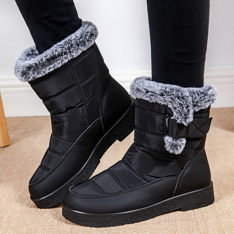Anti Loop Rubber - Women's Waterproof Winter Snow Boots Fluffy