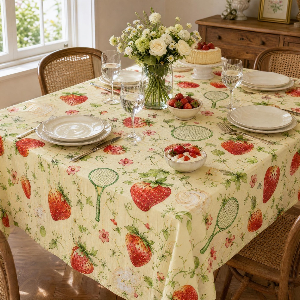 Strawberry Floral Table Cloth  - Table Tennis News Today のレビューと価格