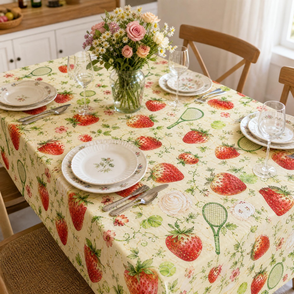 Strawberry Floral Table Cloth  - Table Tennis News Today のレビューと価格