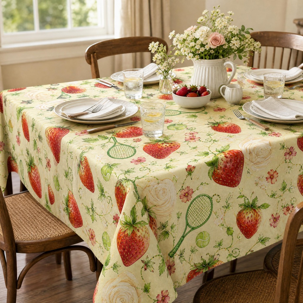 Strawberry Floral Table Cloth  - Table Tennis News Today のレビューと価格