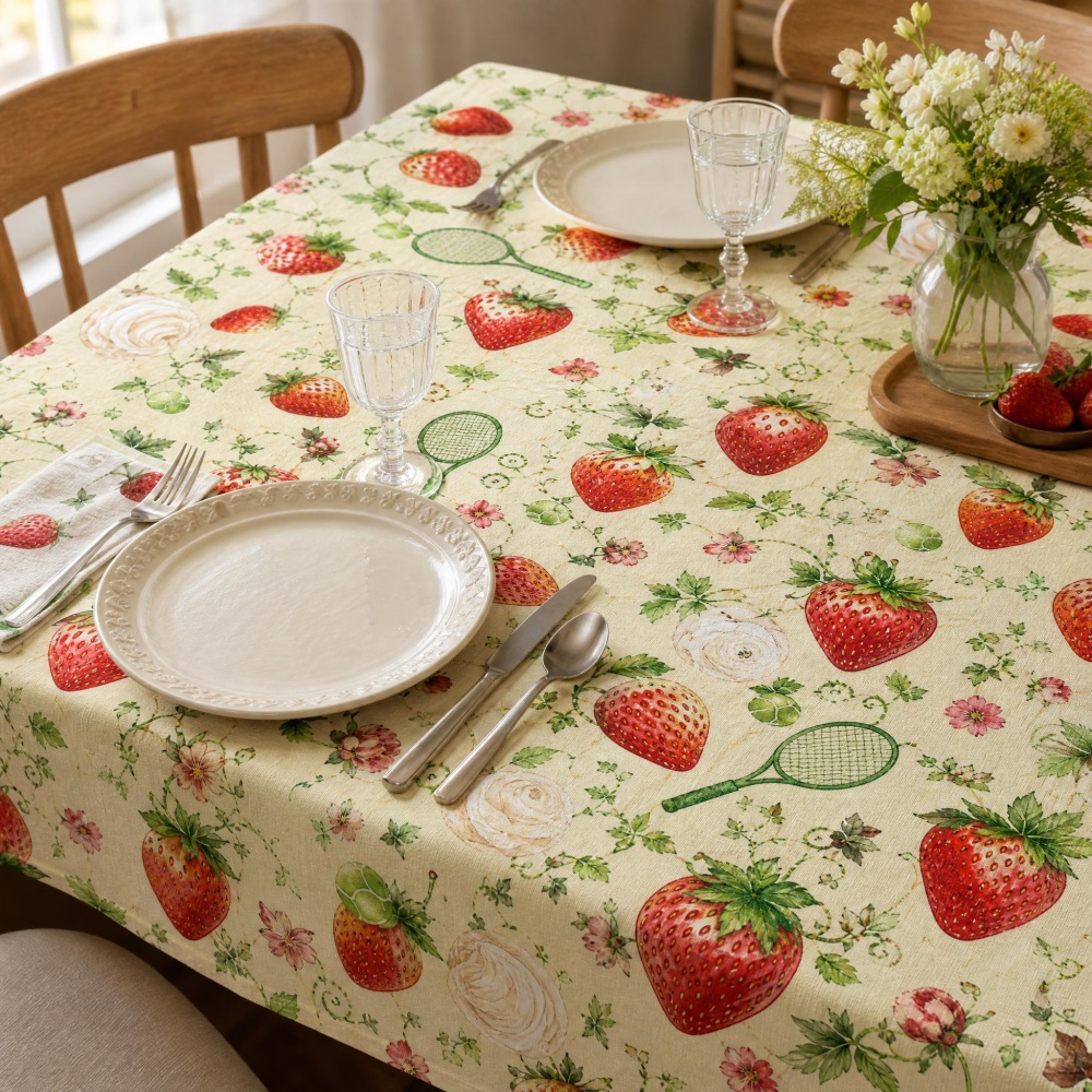 Strawberry Floral Table Cloth  - Table Tennis News Today のレビューと価格