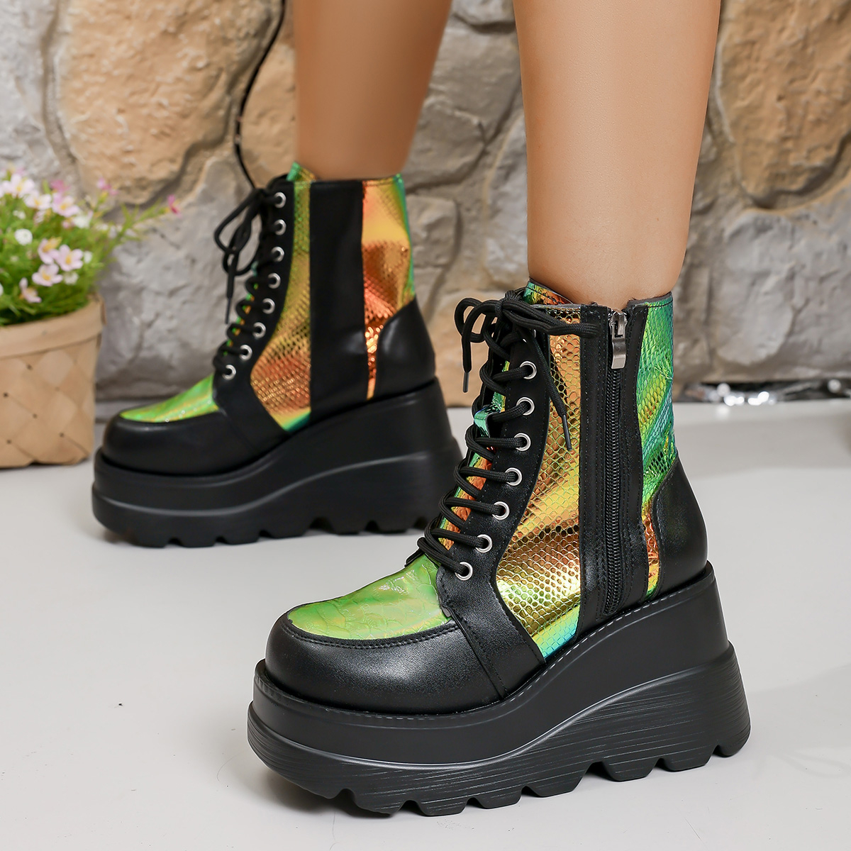 New Women Platform Boots Outdo - Anti Loop Rubber のレビューと価格
