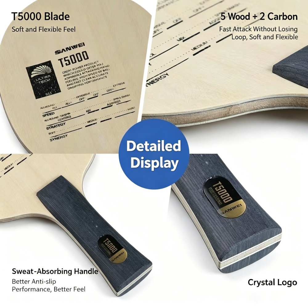 Original SANWEI T5000 5 Wood A - Stiga Carbon Blade のレビューと価格