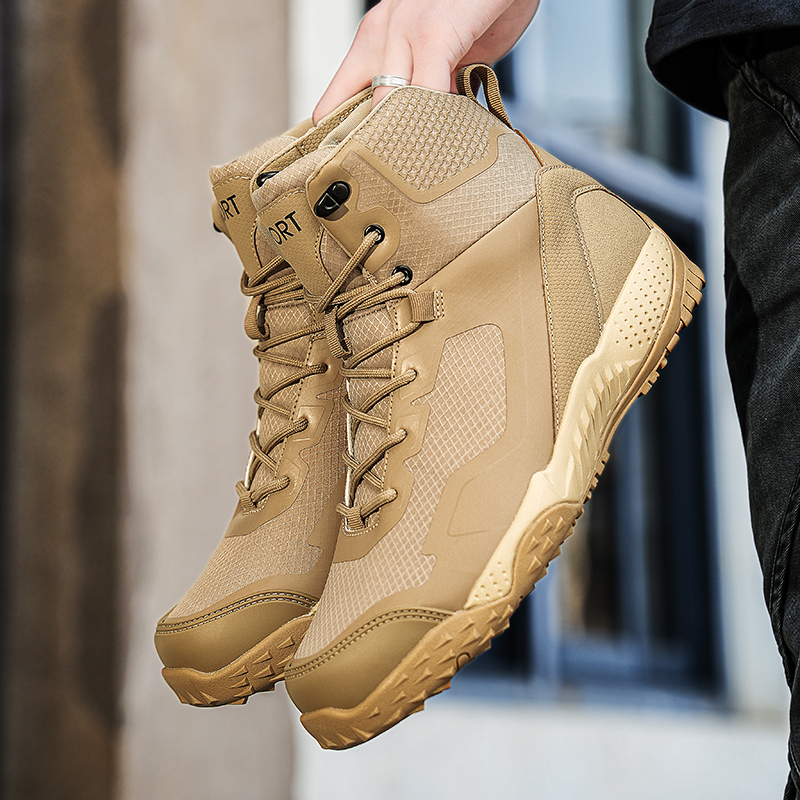 Men New Tactical Boots Outdoor - Anti Loop Rubber のレビューと価格