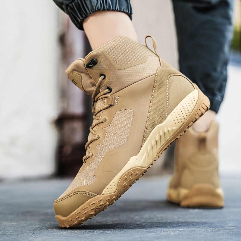 Men New Tactical Boots Outdoor - Anti Loop Rubber のレビューと価格